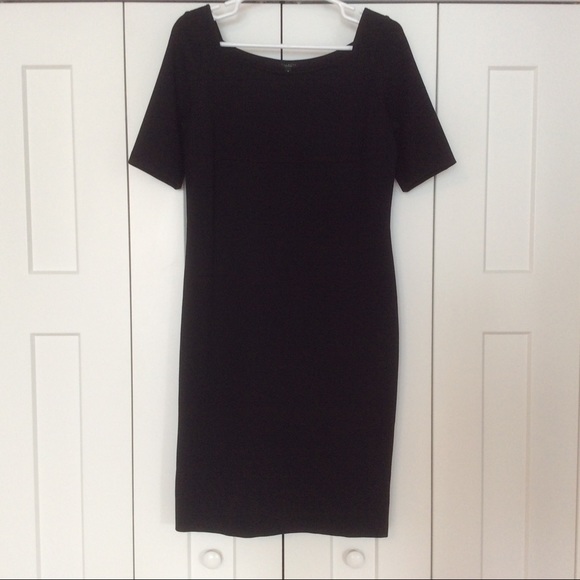 Talbots Black Sheath Dress Short Sleeve - 8 NWOT - Picture 1 of 12